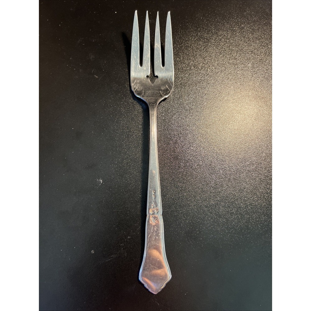 👌ONEIDA c1993- GAZEBO PATTERN STAINLESS STEEL MEAT 🍠 SERVING FORK